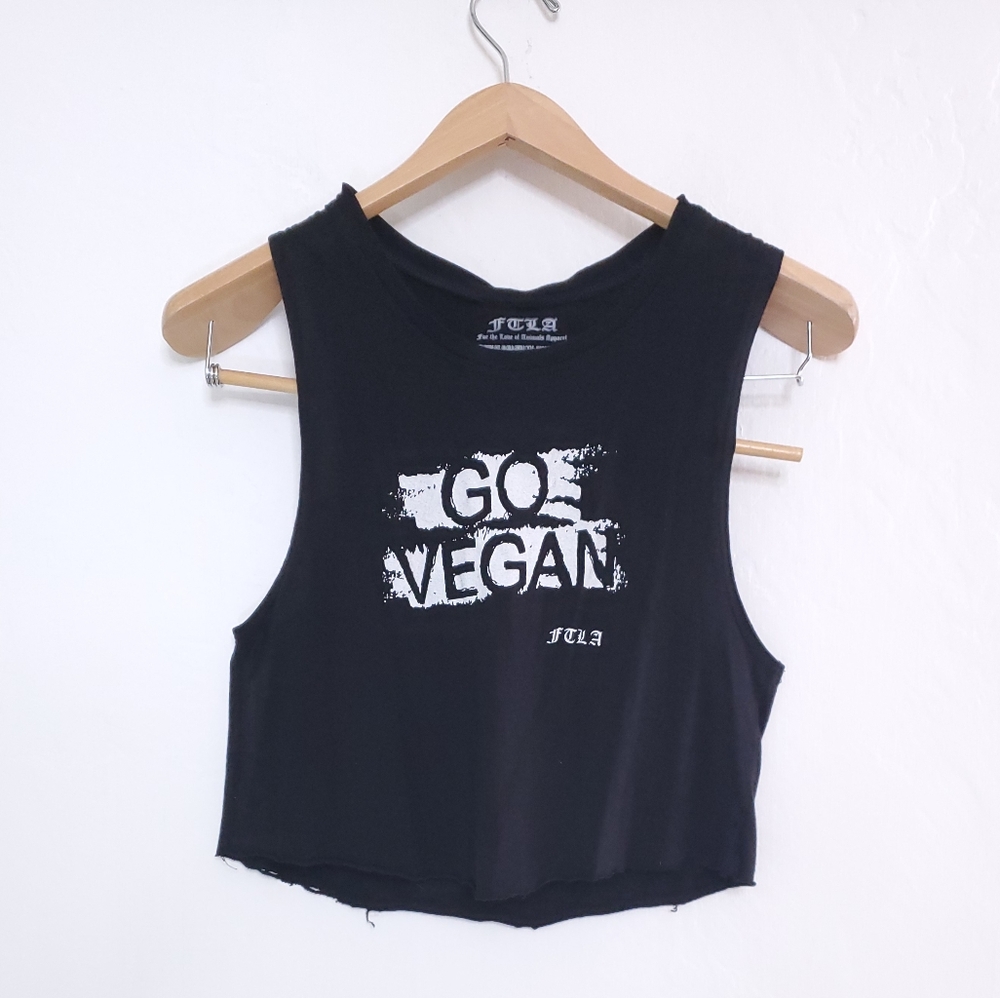 FTLA Go Vegan Spell Out Crop Top